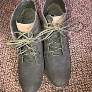 Olive green booties